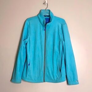 L.L. Bean powder blue long sleeve fleece zip up shirt jacket women’s size xl